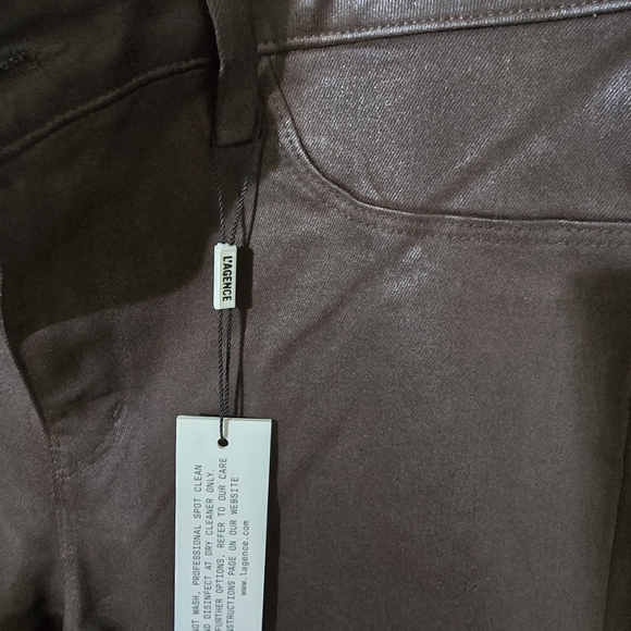 L'AGENCE Chocolate Leather Trousers - Picture 6 of 7